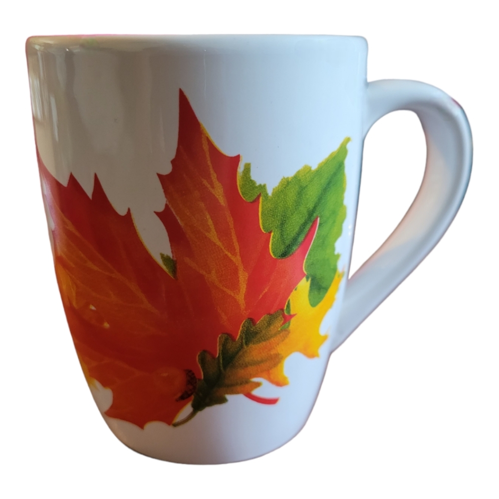 Vtg Coffee Tea Mug Greenbrier Royal Norfolk Autumn Leaves Thanksgiving